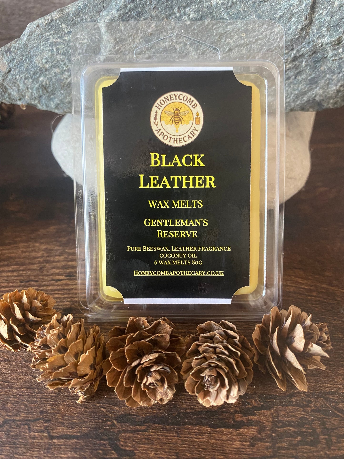 (Black Leather) Scented Beeswax Melts Free Postage