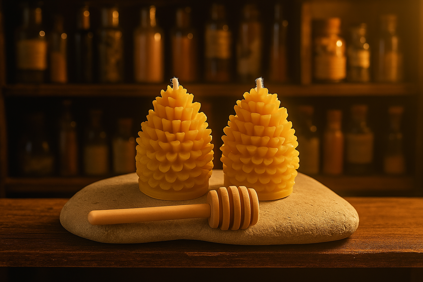 100% Pure Beeswax (2 X Pine Cone) Free Postage